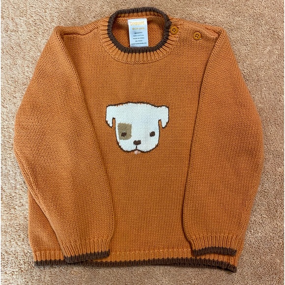 Gymboree 18-24 Month Puppy Sweater. Orange Brown Off White EUC Winter - Picture 1 of 6